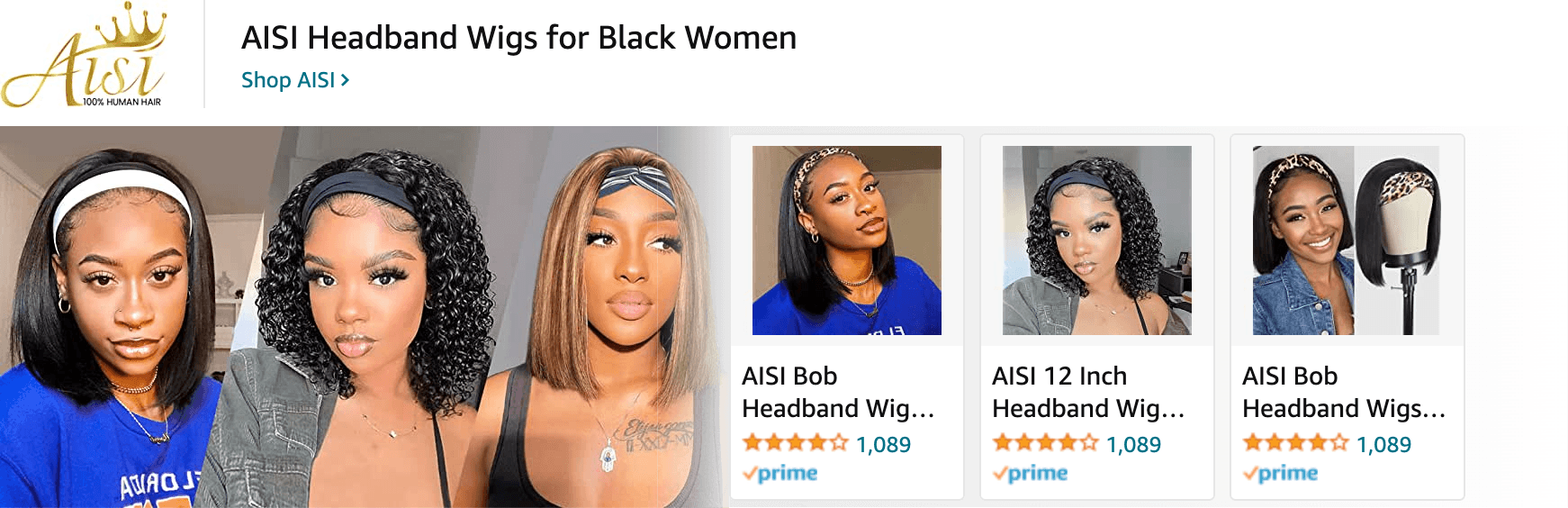 Sponsored Brands Ads for Amazon.com   wigs