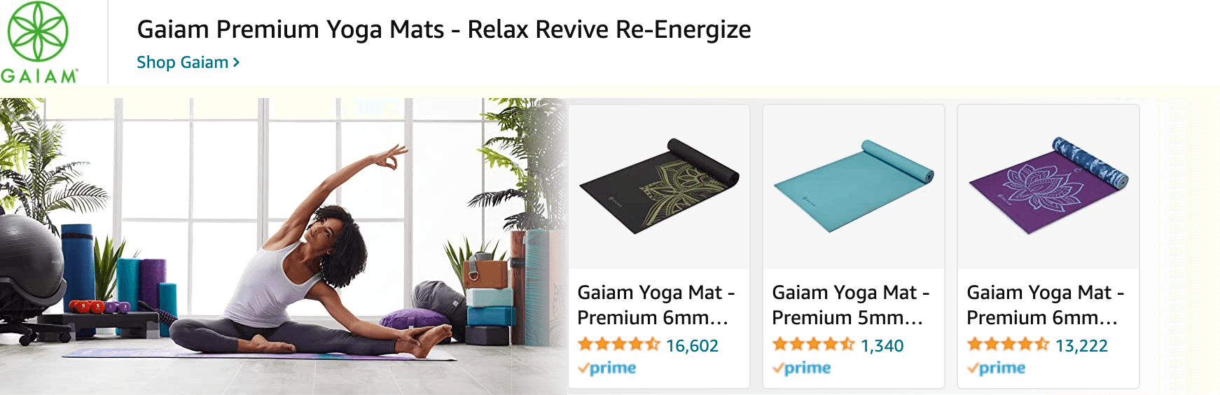 Sponsored Brands Ads for Amazon.com   yoga mat
