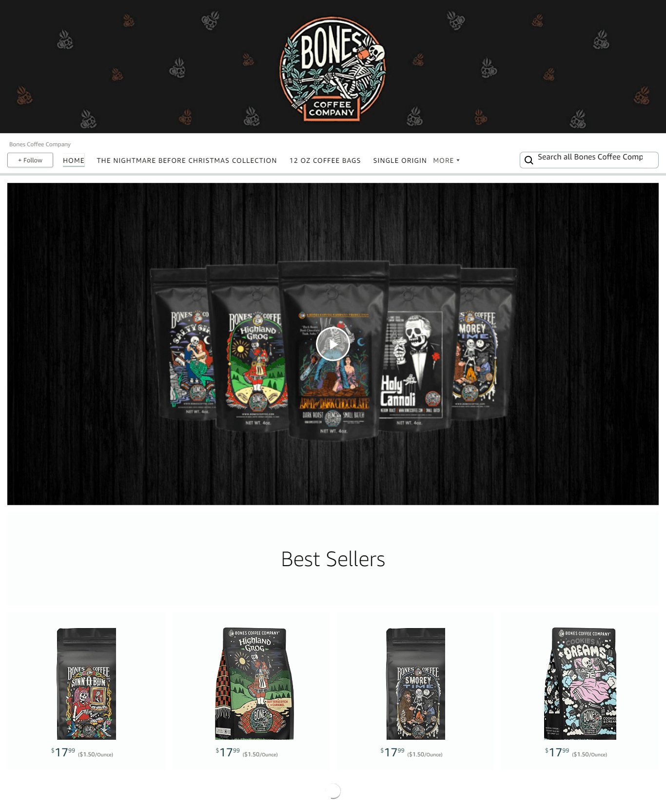Brand Store for Bones Coffee Company