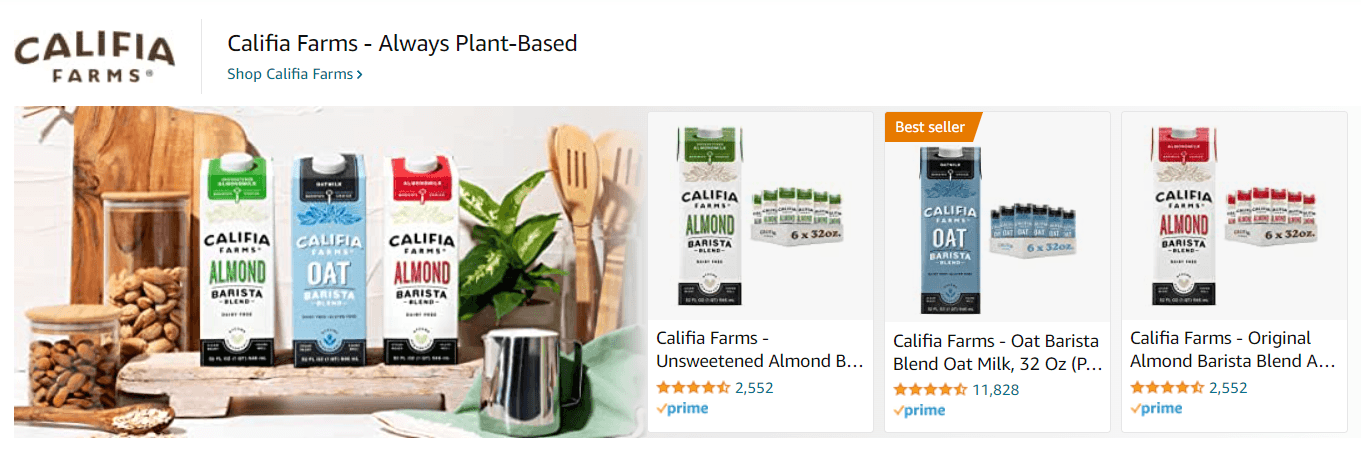 Sponsored Brands Ads for Califia