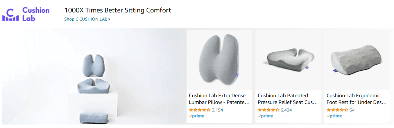 Sponsored Brands Ads for CushionLab