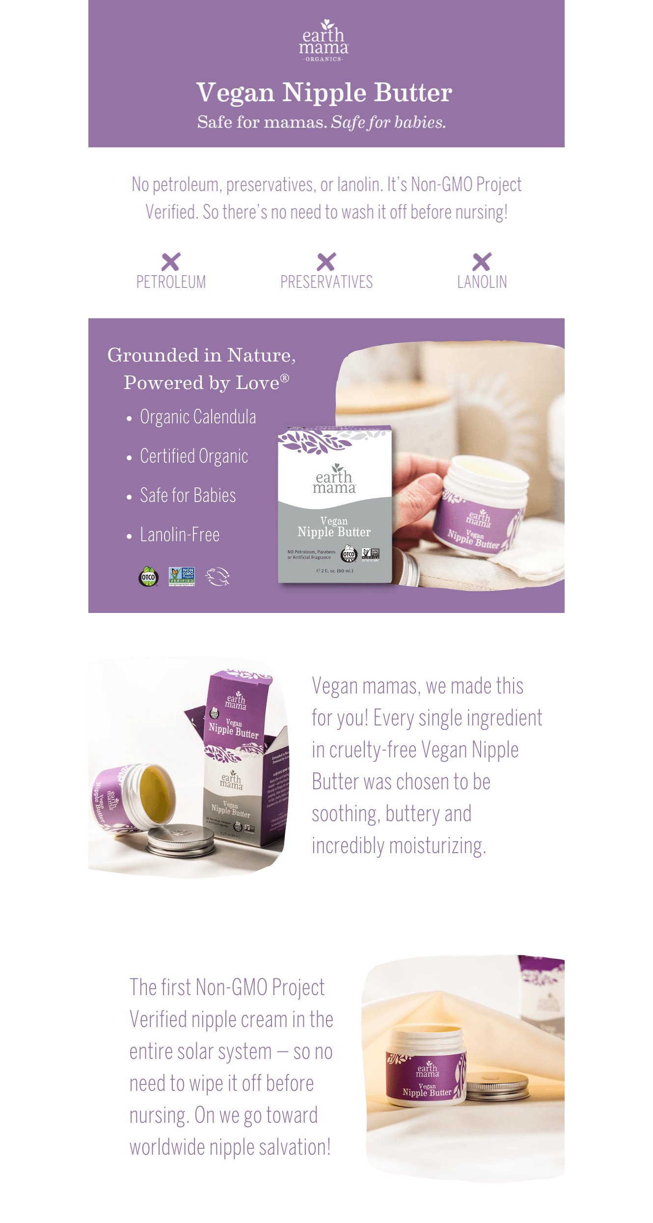Basic A+ Content for Earth Mama Vegan Nipple Butter   Cruelty-Free Breastfeeding Cream for Nursing Mamas…