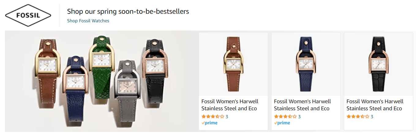 Sponsored Brands Ads for Fossil