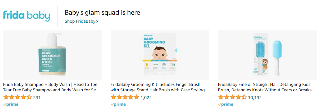 Sponsored Brands Ads for FridaBaby
