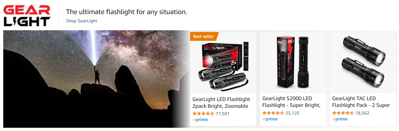 Sponsored Brands Ads for GearLight