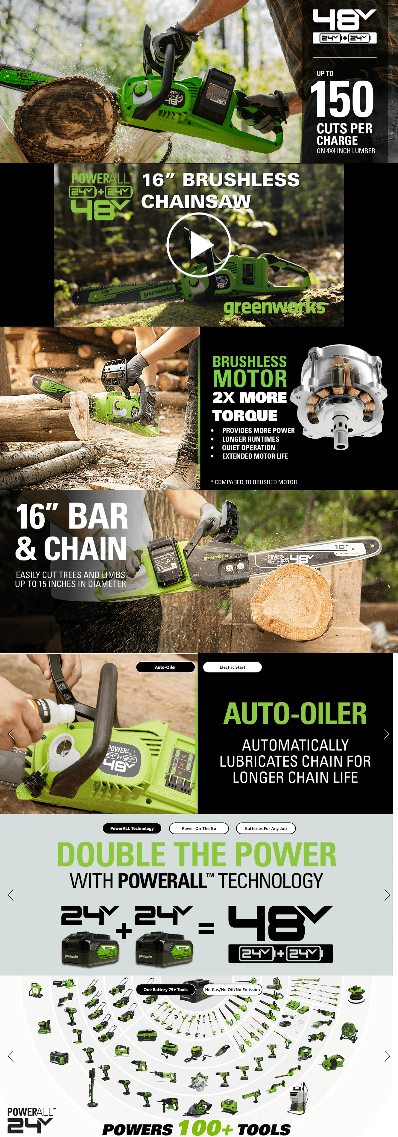 A+ Basic for Greenworks 48V 16-inch Brushless Cordless Chainsaw