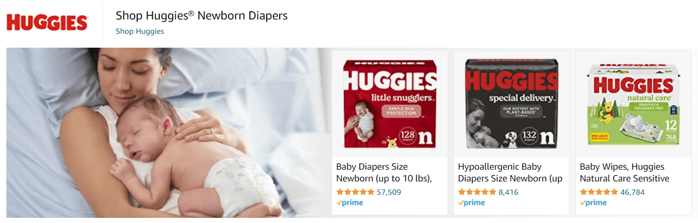 Sponsored Brands Ads for Huggies