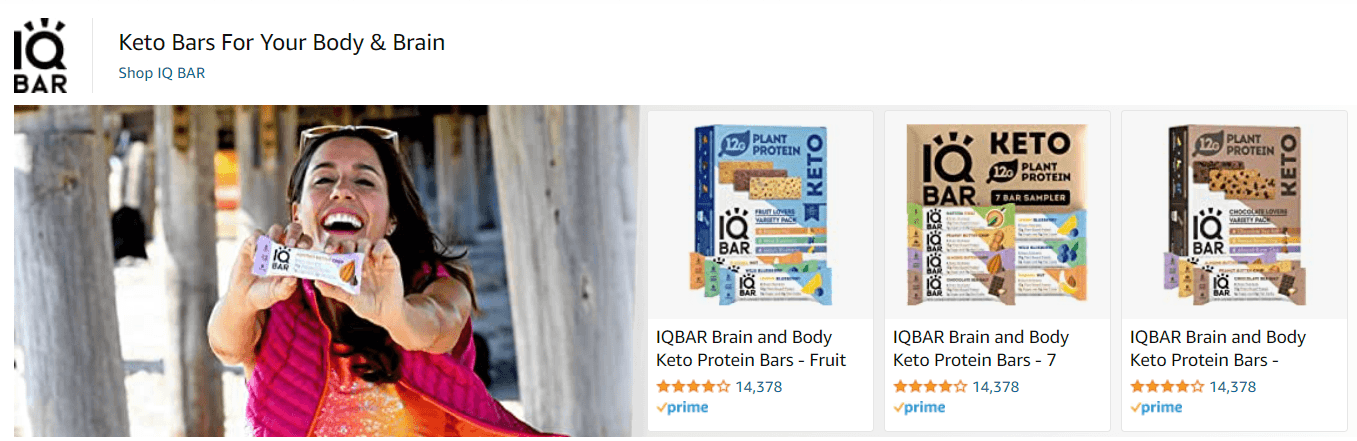 Sponsored Brands Ads for IQBar