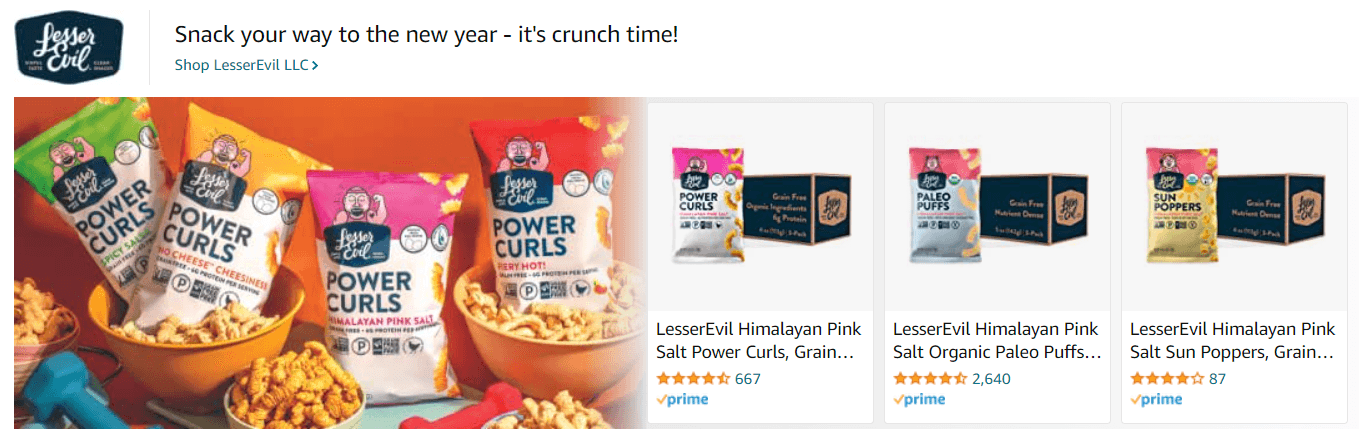 Sponsored Brands Ads for LesserEvil