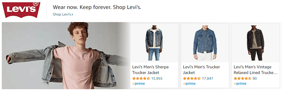 Sponsored Brands Ads for Levi's