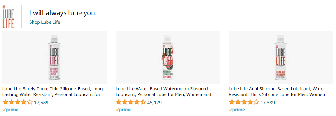 Sponsored Brands Ads for LubeLife