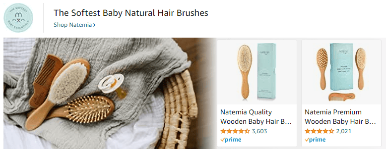 Sponsored Brands Ads for Natemia