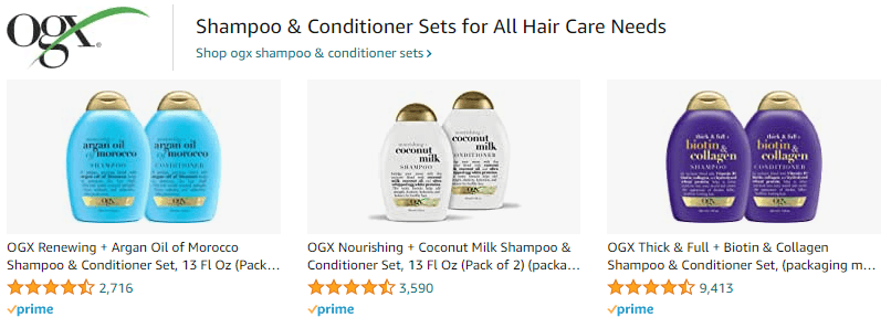 Sponsored Brands Ads for OGX