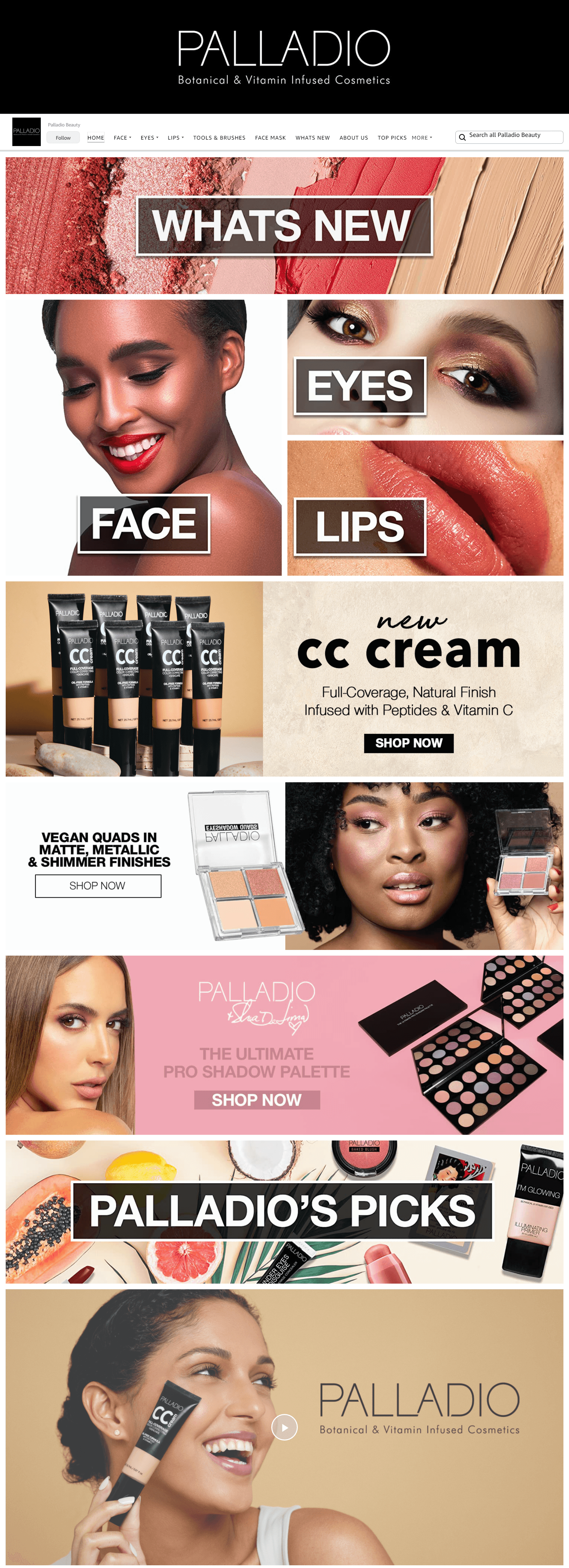 Brand Store for Palladio Beauty