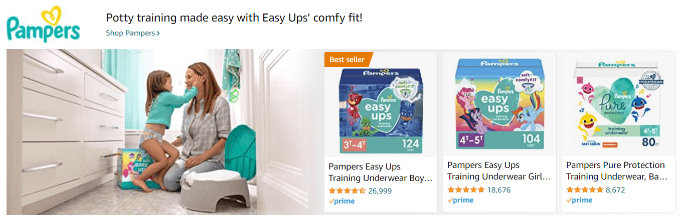 Sponsored Brands Ads for Pampers