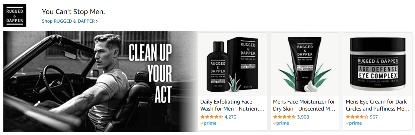 Sponsored Brands Ads for Rugged Dapper