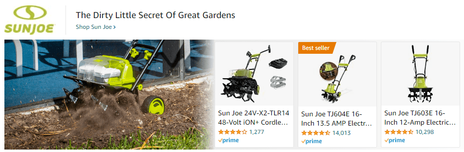 Sponsored Brands Ads for SunJoe