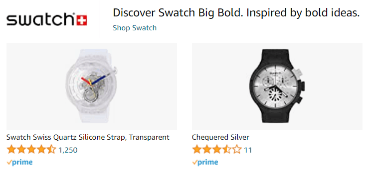 Sponsored Brands Ads for Swatch