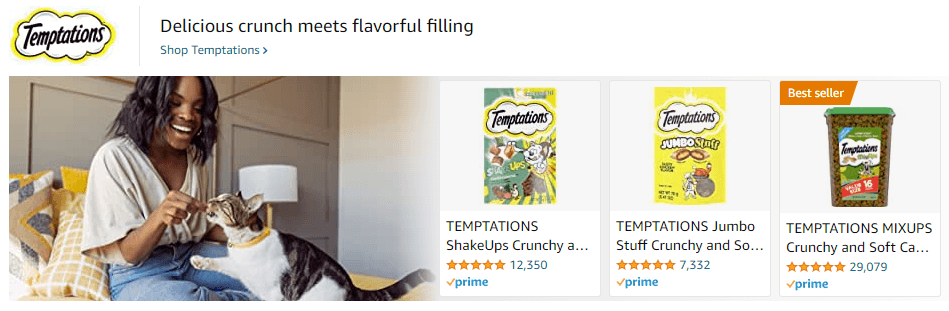 Sponsored Brands Ads for Temptations