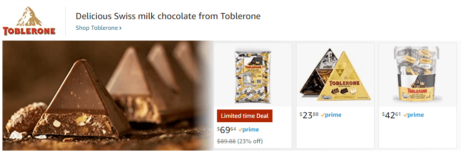 Sponsored Brands Ads for Toblerone