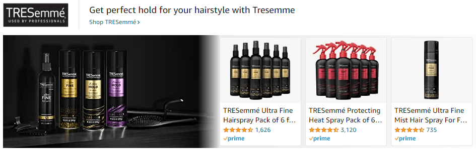 Sponsored Brands Ads for Tresemme
