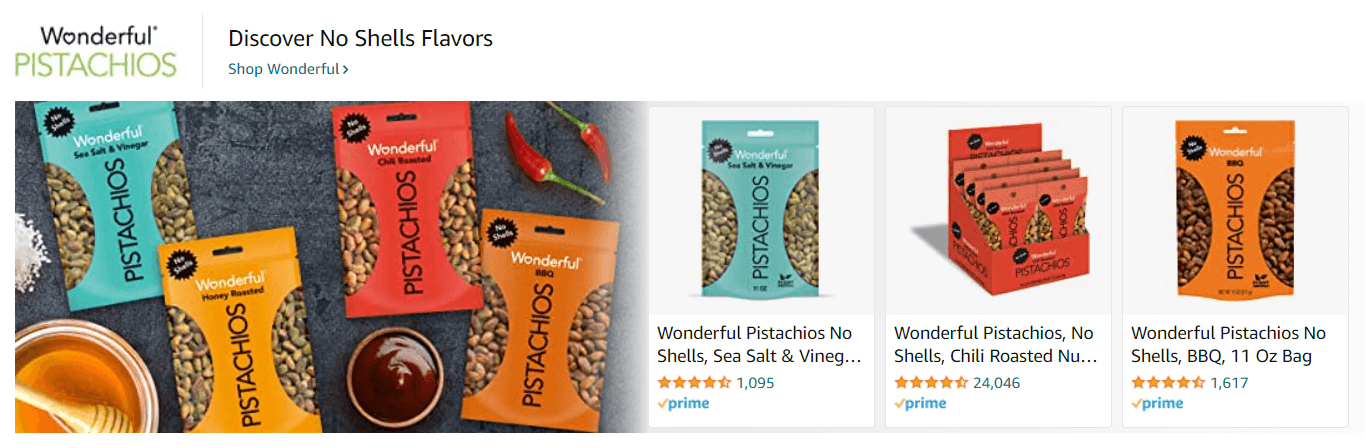 Sponsored Brands Ads for WonderfulPistachios