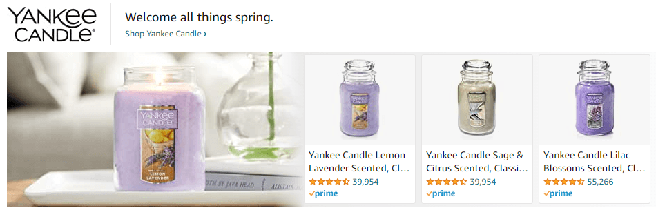 Sponsored Brands Ads for YankeeCandle