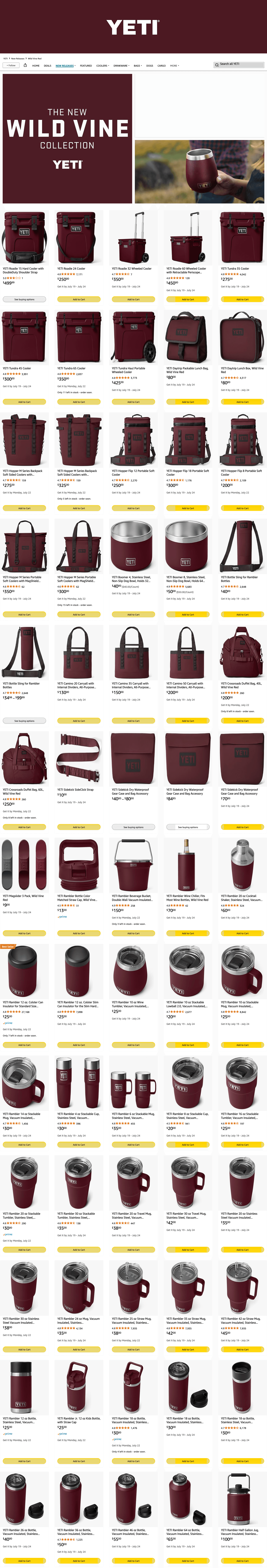 Brand Store for Amazon.com: YETI: Wild Vine Red