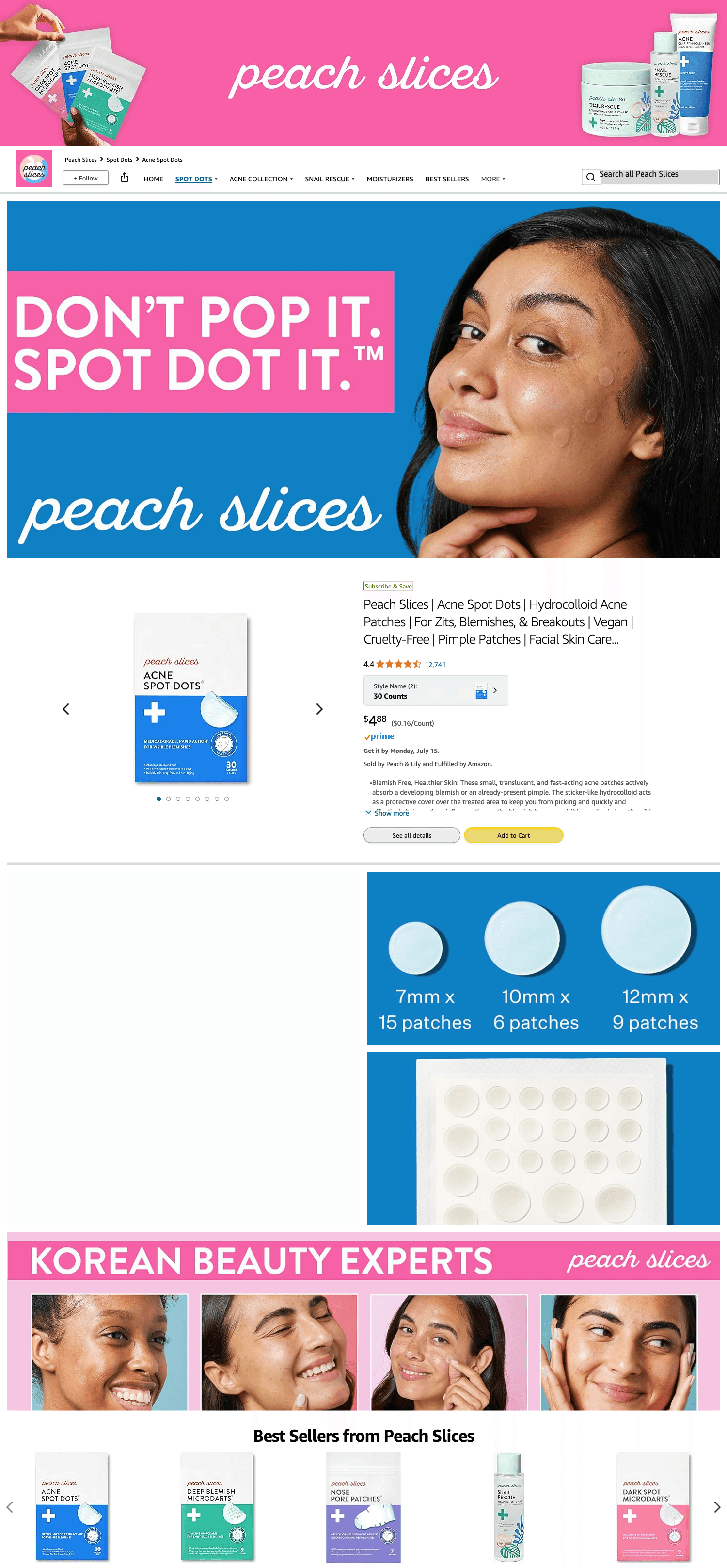 Brand Store for Amazon.com: Peach Slices: Acne Spot Dots
