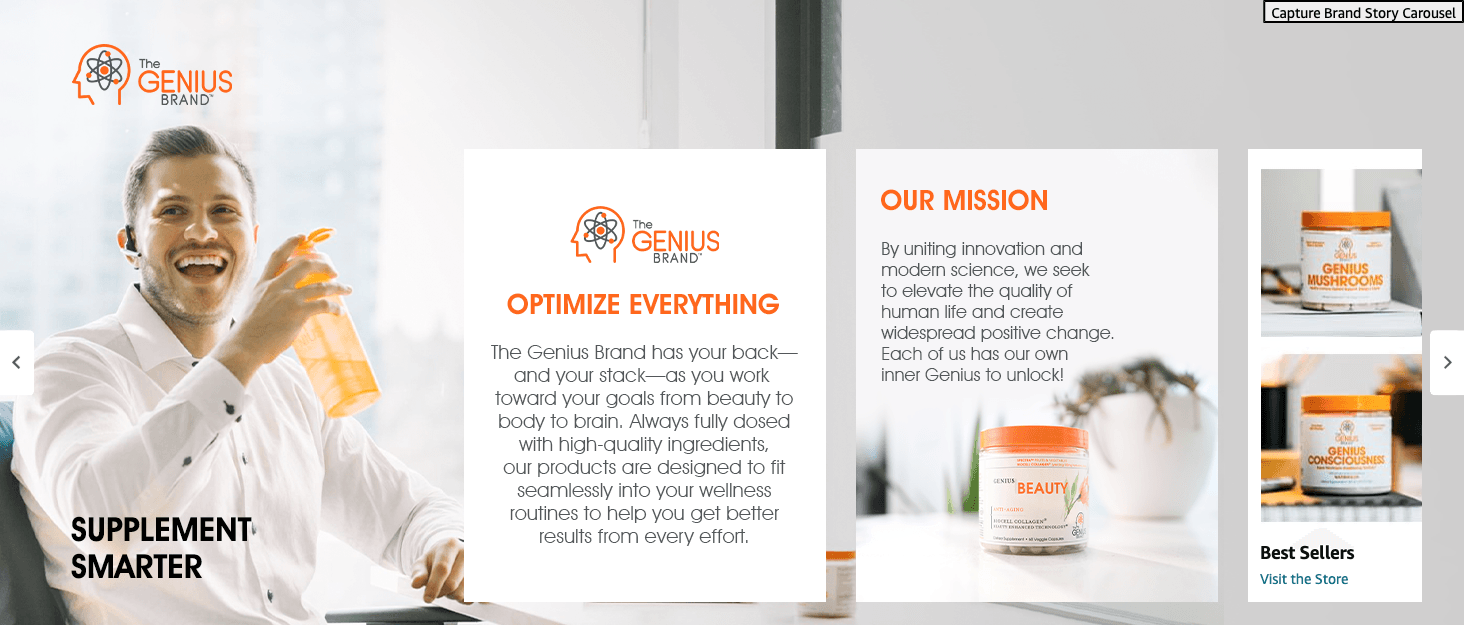 Brand Story for Amazon.com: Genius Lions Mane Supplement Capsules