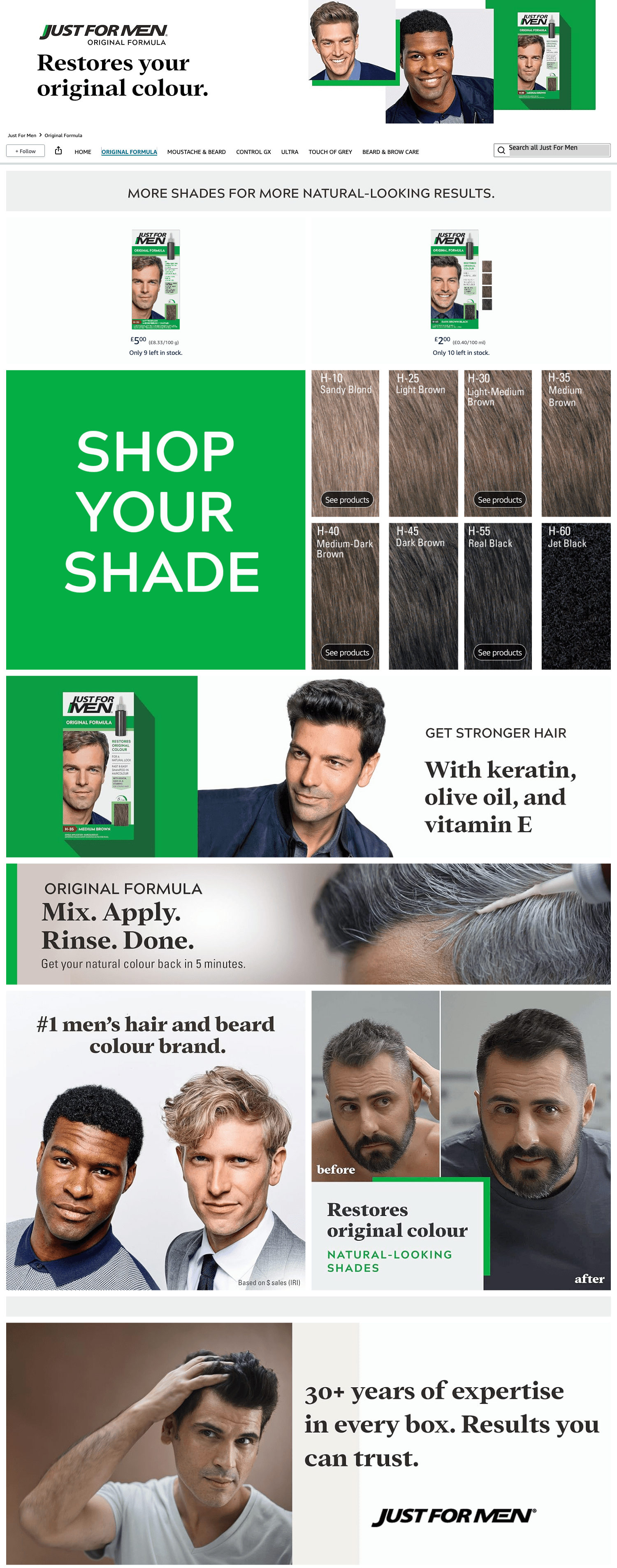 Brand Store for Amazon.co.uk: Just For Men: Original Formula