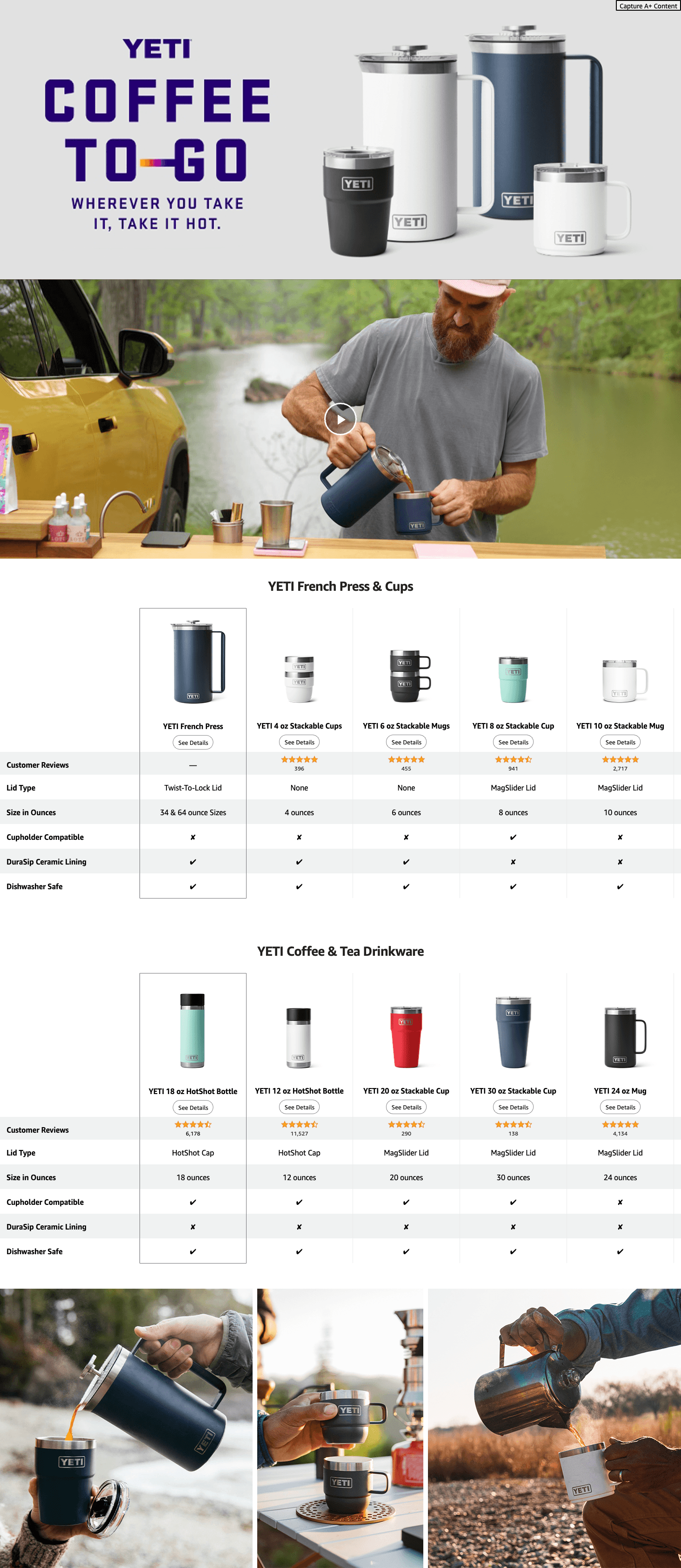 Premium A+ Content for Amazon.com: YETI Rambler 34 oz. French Press Coffee Maker