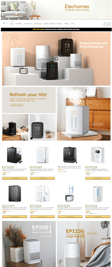 A+ Basic for elechomes storefront main page