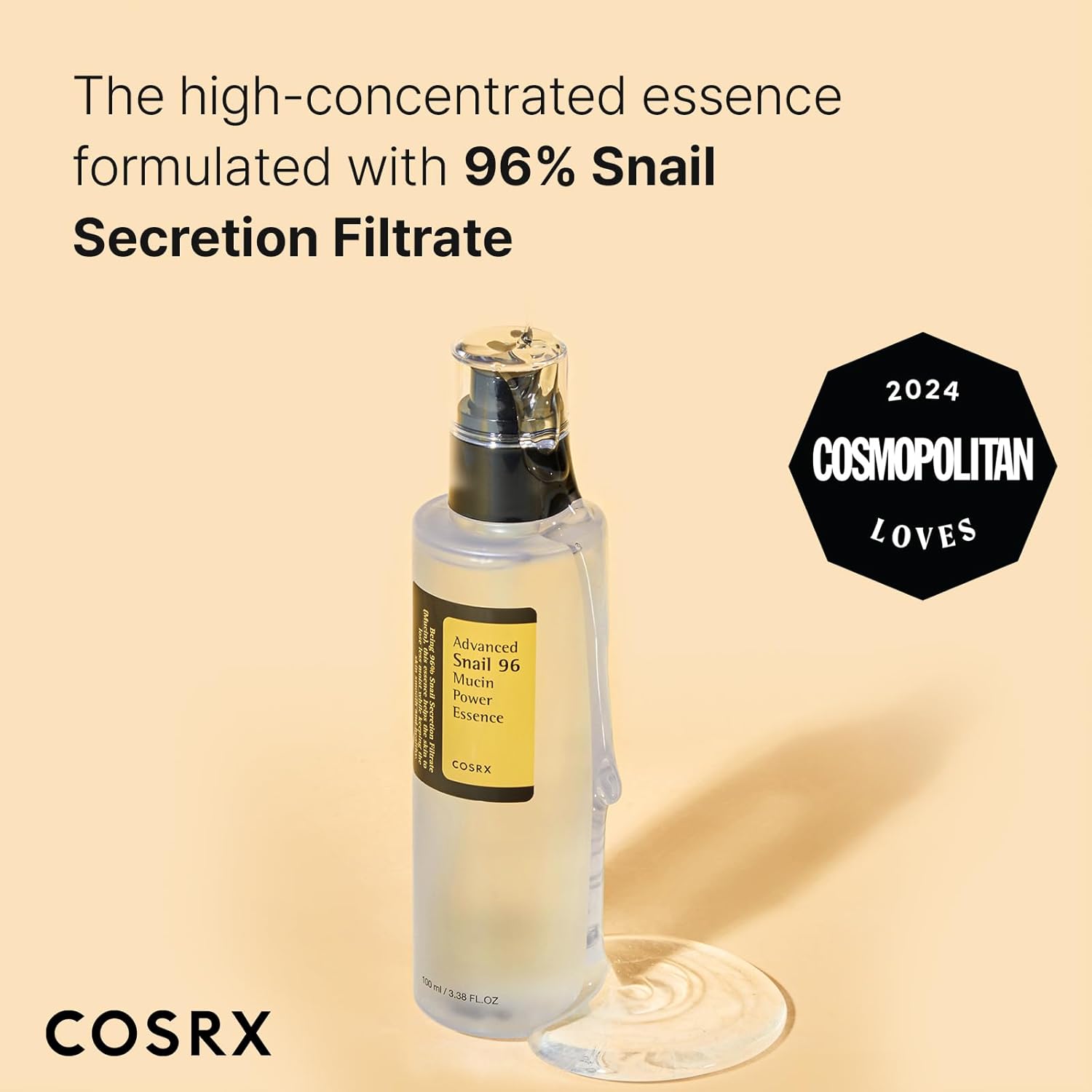 Secondary Images for Amazon.com: COSRX Snail Mucin 96% Power Repairing Essence 3.38 fl.oz 100ml