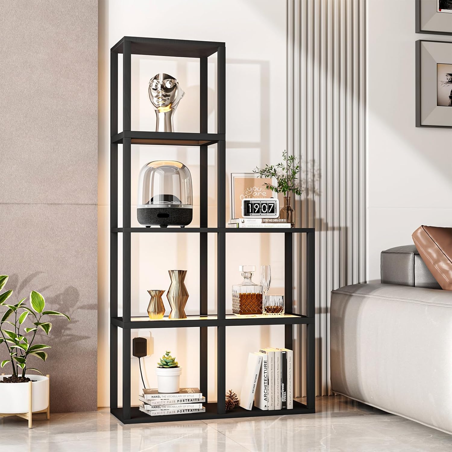 Showcases how the product fits into a stylish, contemporary living space to appeal to design-conscious shoppers.