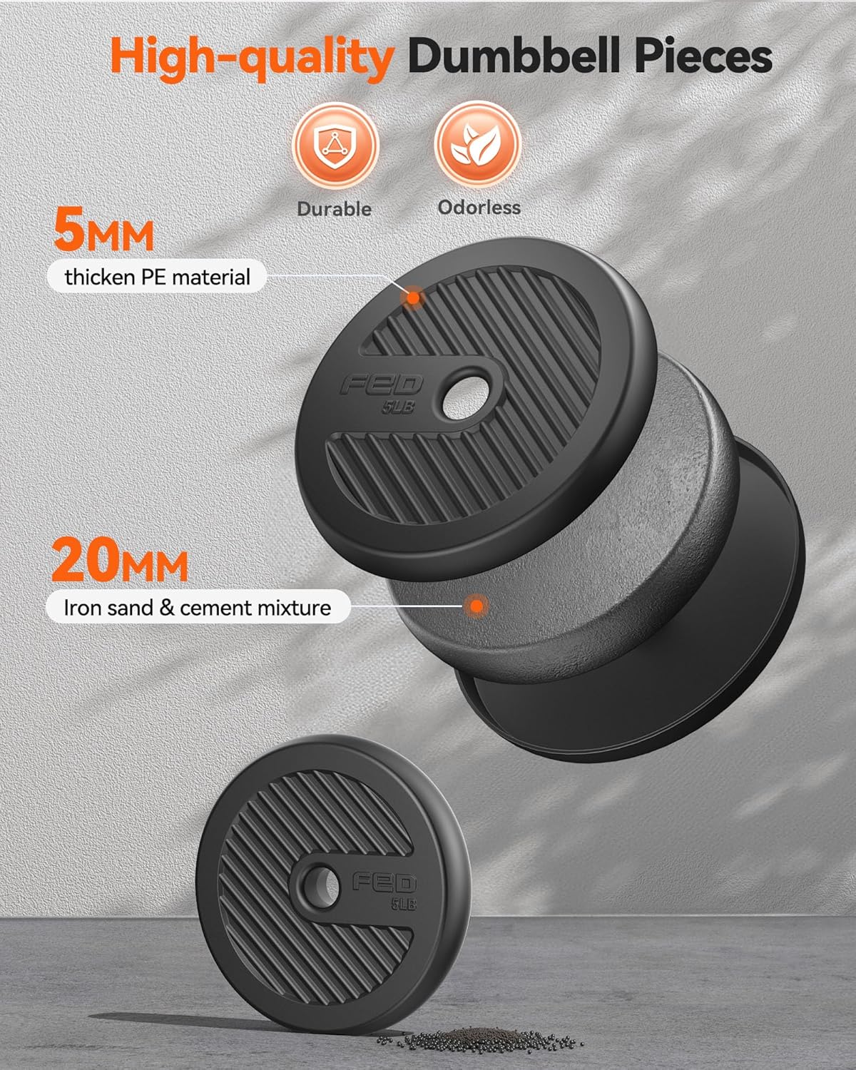Secondary Images for Amazon.com : FEIERDUN Adjustable Dumbbells