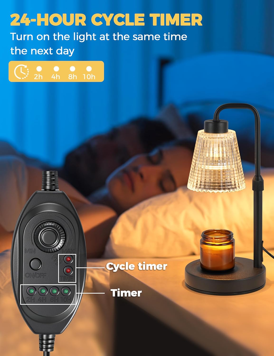 Secondary Images for Amazon.com: GODONLIF Candle Warmer Lamp with Timer Dimmable