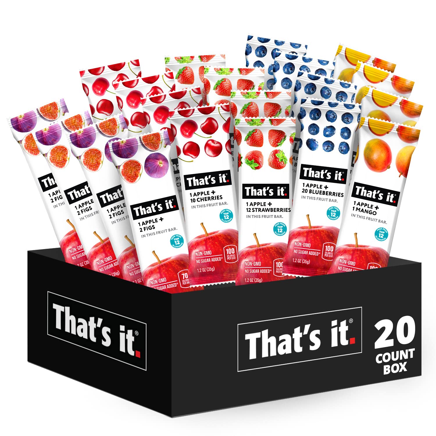 Secondary Images for Amazon.com: Fruit Bars Snack Gift Box (20 Pack)