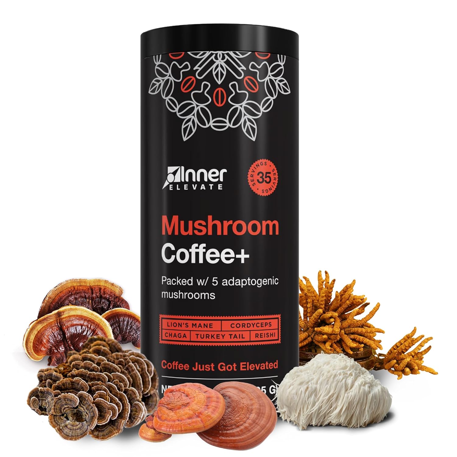 Secondary Images for Amazon.com : Mushroom Coffee With 5 Adaptogenic Mushrooms