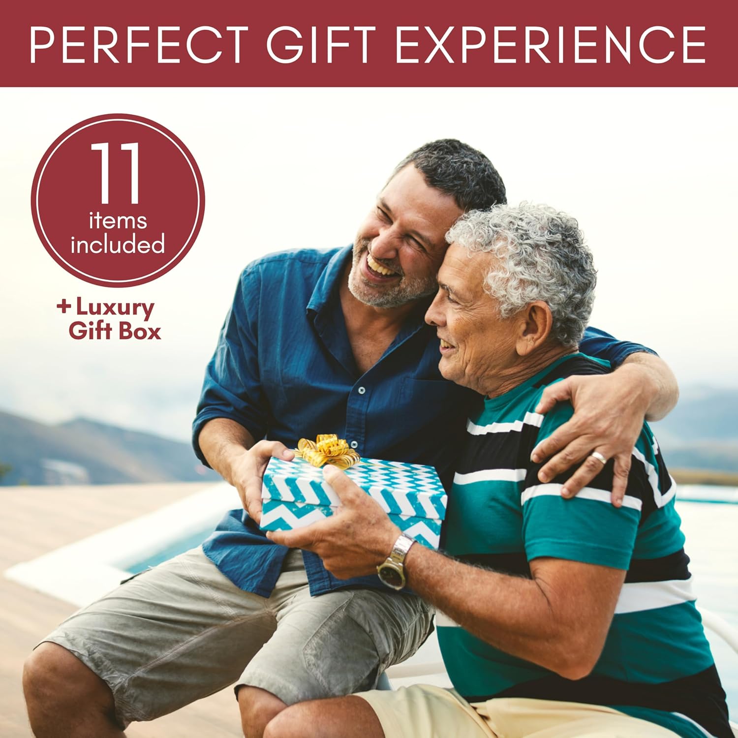 Highlights that the product comes with a premium gift box and multiple items, making it an appealing gift option.