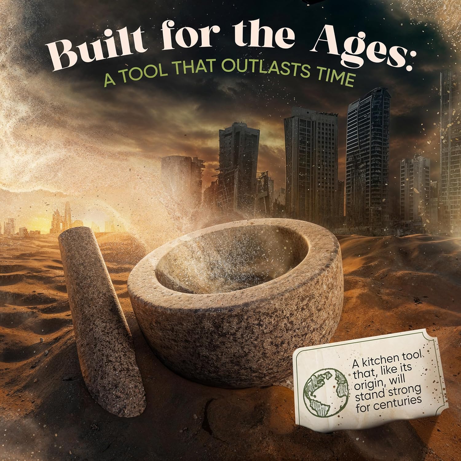 Emphasizes the product's exceptional longevity and ability to withstand the test of time, positioning it as a timeless and reliable kitchen tool.