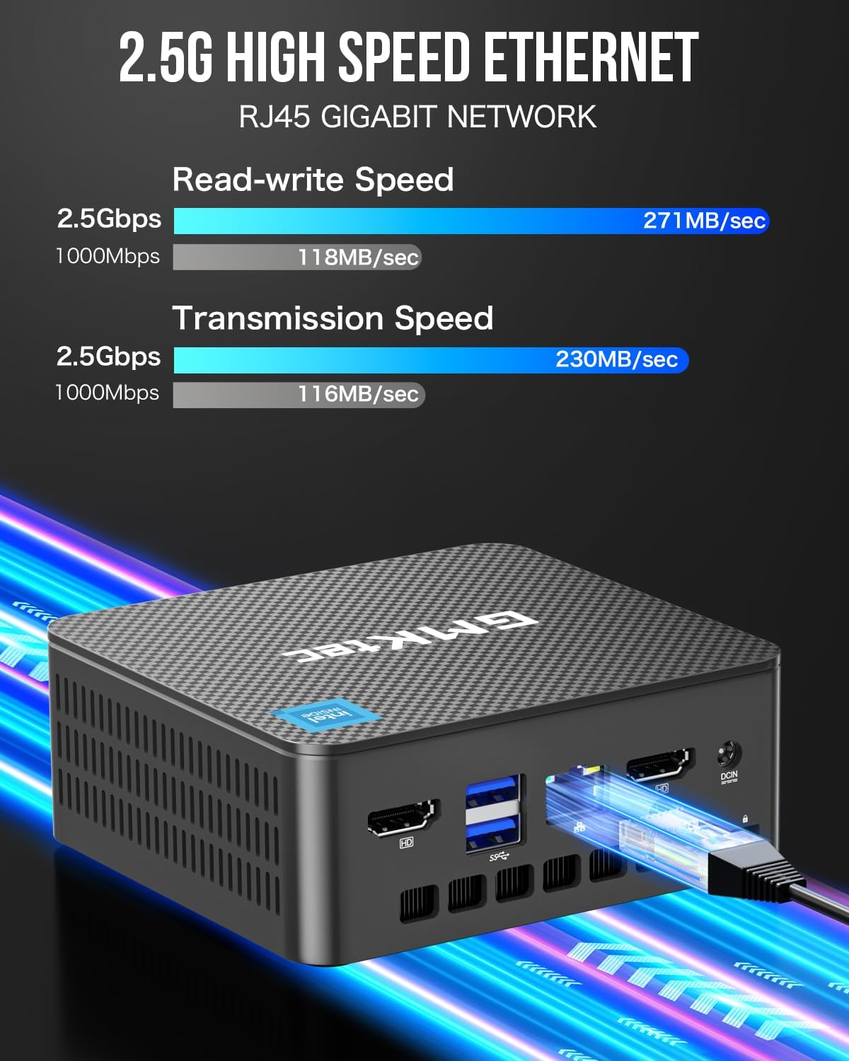 Secondary Images for GMKtec Mini PC Intel N150 (Turbo 3.6GHz) 16GB DDR4 1TB PCIe M.2 NVMe SSD