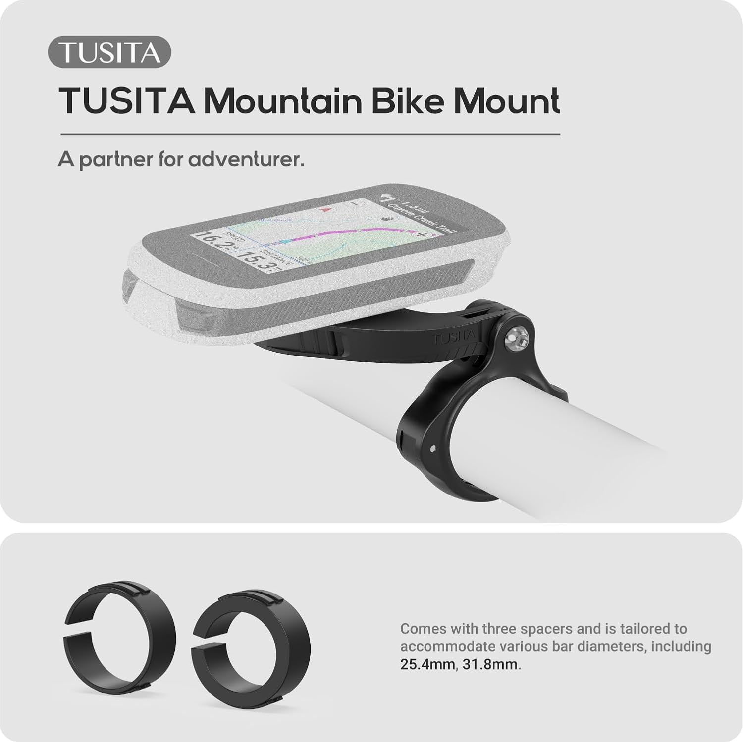Secondary Images for TUSITA 010-12563-02 Edge Mountain Bike Mount Compatible with Garmin Bike GPS Computer