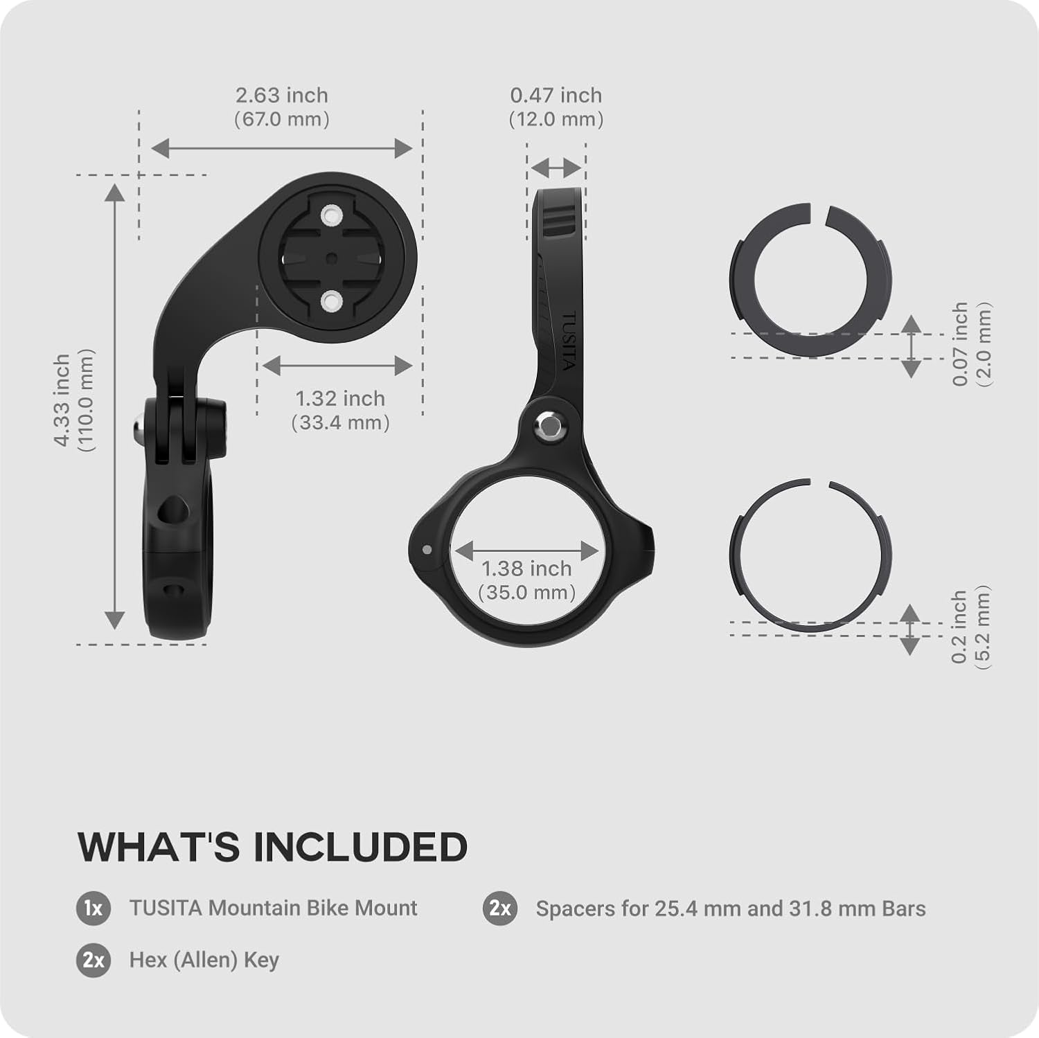 Secondary Images for TUSITA 010-12563-02 Edge Mountain Bike Mount Compatible with Garmin Bike GPS Computer