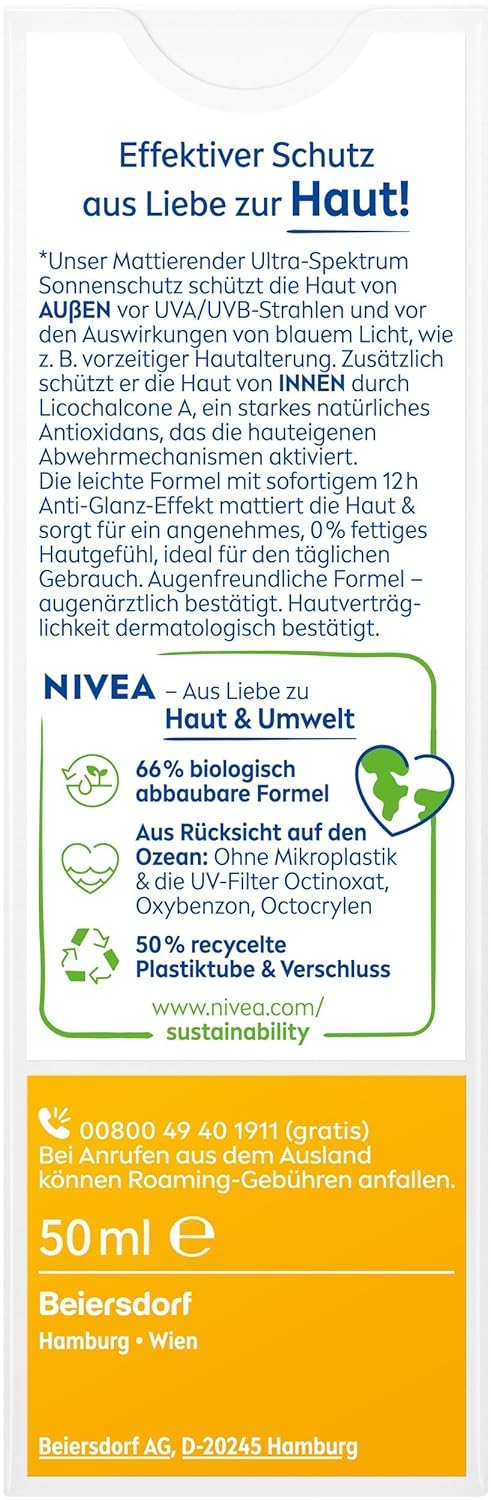 Secondary Images for NIVEA SUN UV Face Mattifying Sun Protection SPF 50 (50 ml)