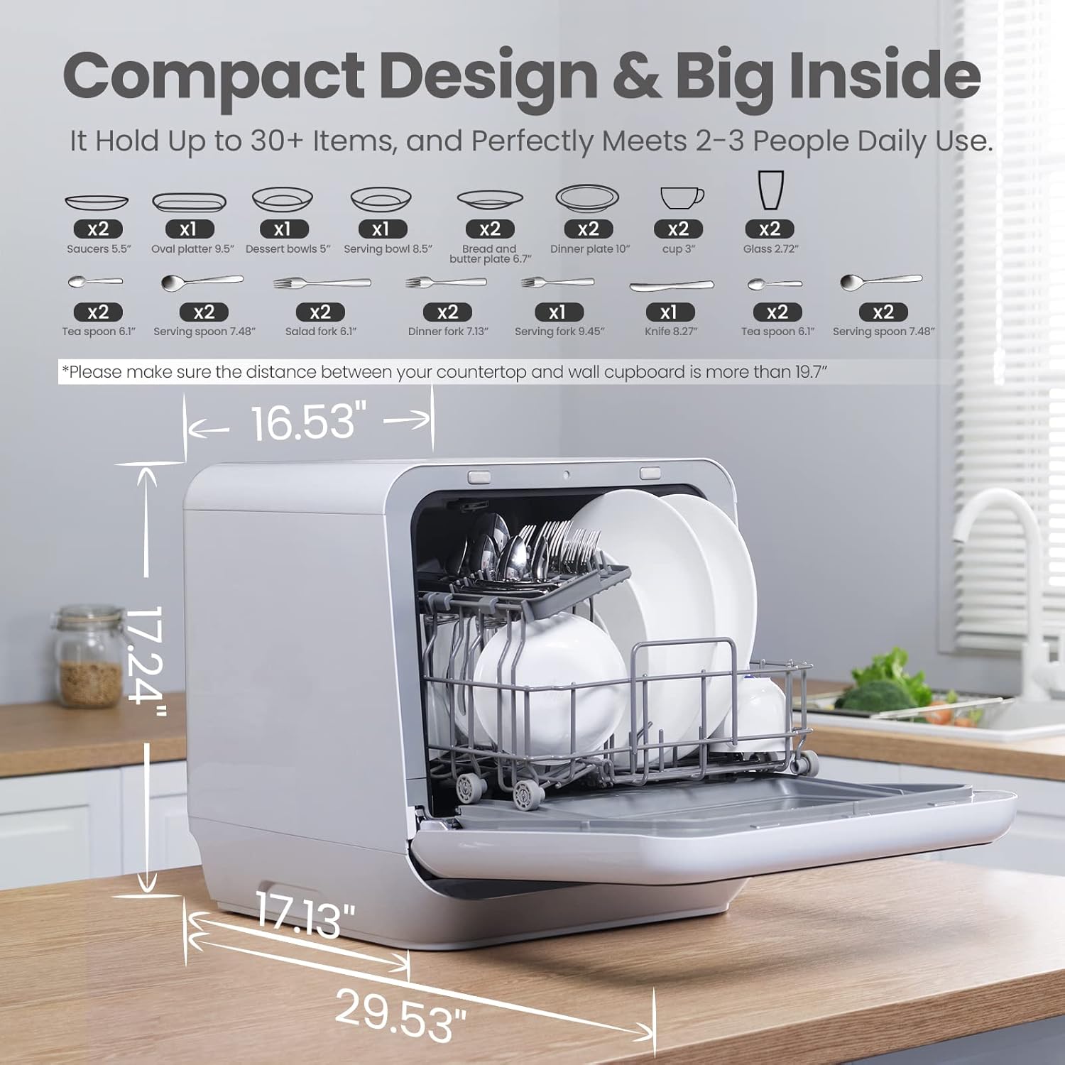 Secondary Images for COMFEE' Portable Mini Dishwasher Countertop with 5L Built-in Water Tank for Apartments&…
