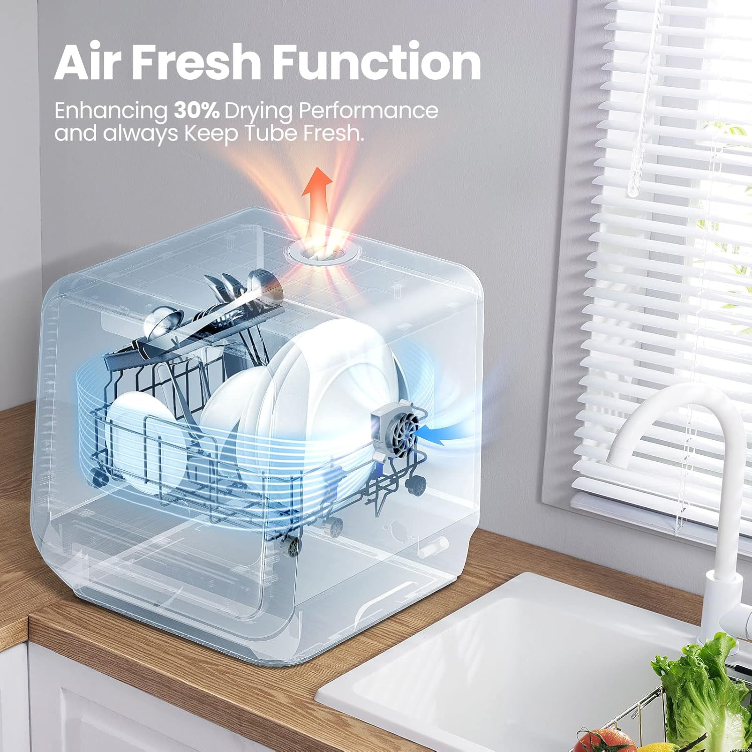 Secondary Images for COMFEE' Portable Mini Dishwasher Countertop with 5L Built-in Water Tank for Apartments&…