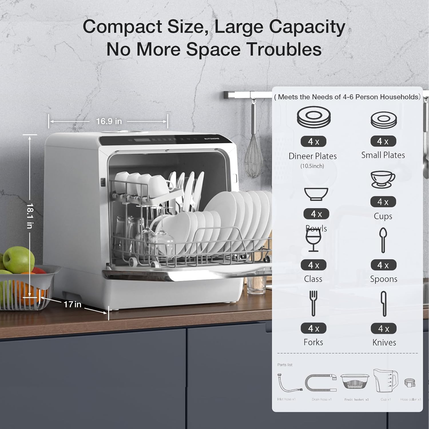 Secondary Images for BLITZHOME Portable Dishwasher Countertop