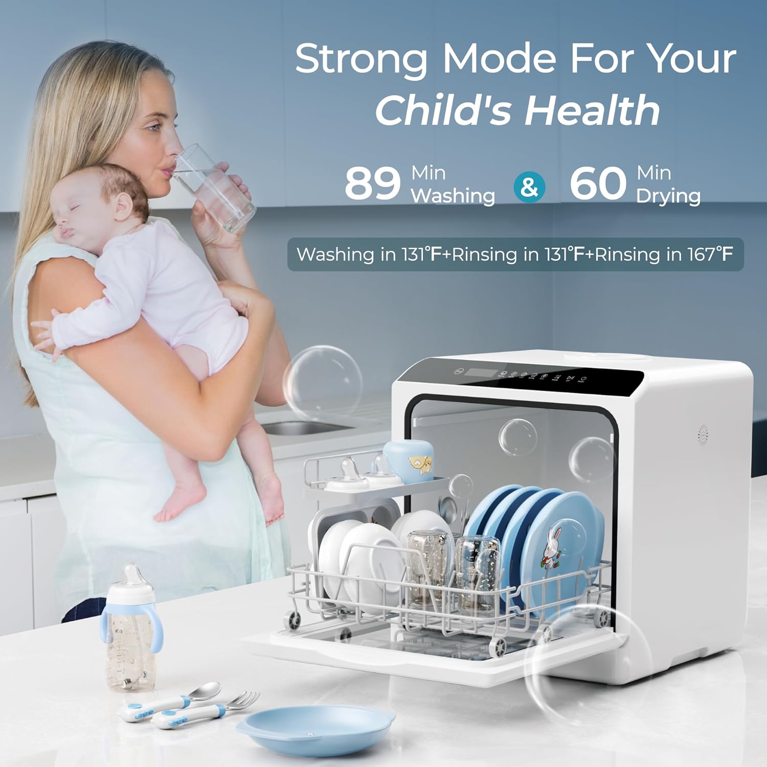 Secondary Images for EUHOMY Mini Portable Dishwasher Countertop Compact Dishwashers