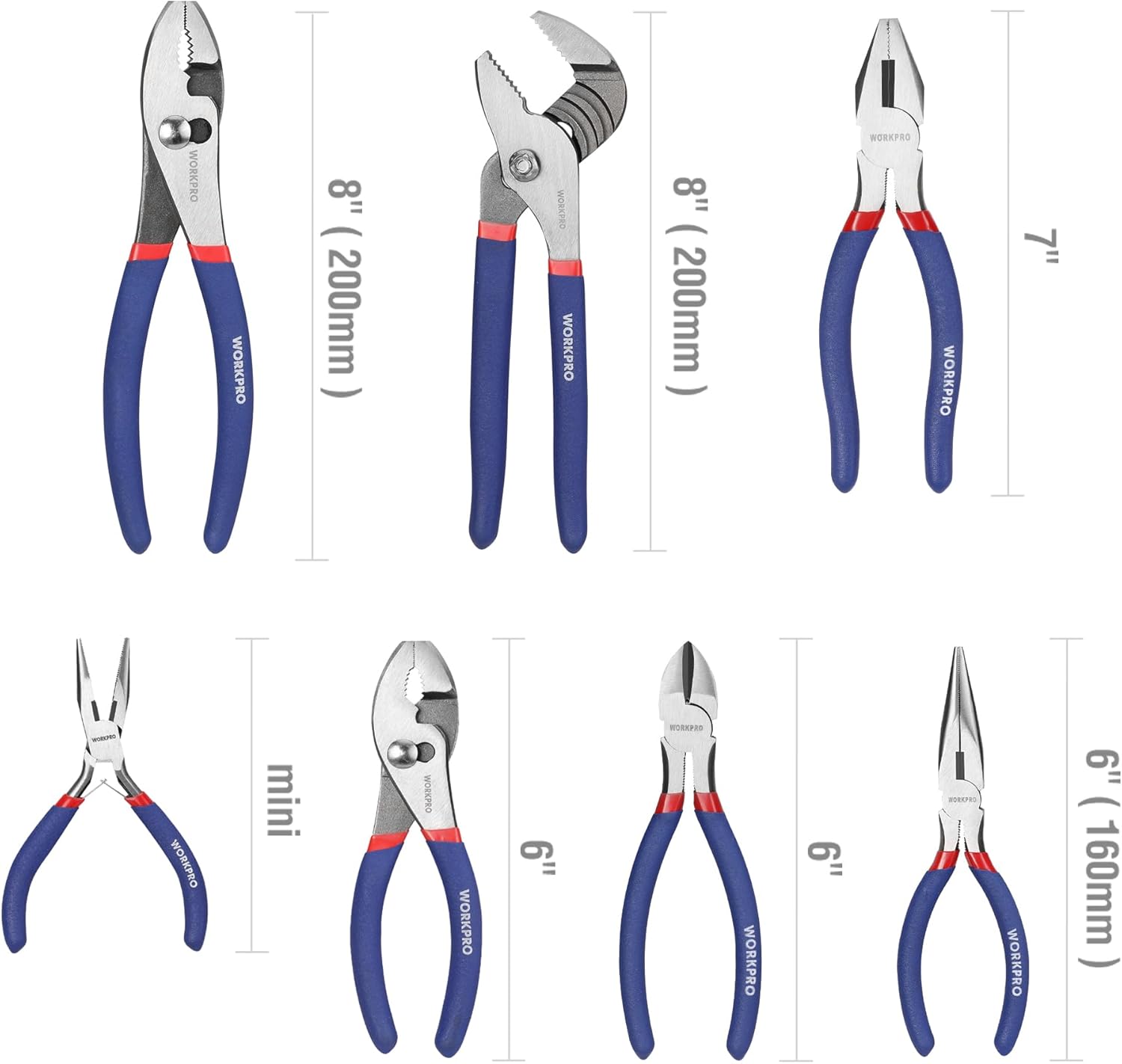 Secondary Images for 7-piece WORKPRO Pliers Set with Groove Joint